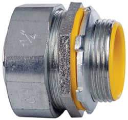 Cooper Crouse-Hinds - 1-1/4" Trade, Malleable Iron Threaded Straight Liquidtight Conduit Connector - Insulated - Apex Tool & Supply