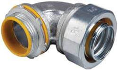 Cooper Crouse-Hinds - 1-1/4" Trade, Malleable Iron Threaded Angled Liquidtight Conduit Connector - Insulated - Apex Tool & Supply