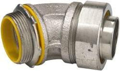 Cooper Crouse-Hinds - 1-1/2" Trade, Malleable Iron Threaded Angled Liquidtight Conduit Connector - Insulated - Apex Tool & Supply