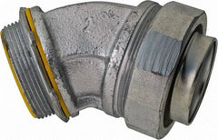 Cooper Crouse-Hinds - 2" Trade, Malleable Iron Threaded Angled Liquidtight Conduit Connector - Insulated - Apex Tool & Supply