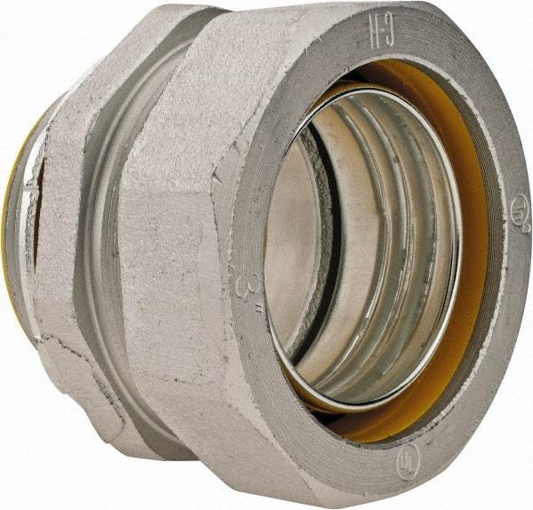Cooper Crouse-Hinds - 3" Trade, Malleable Iron Threaded Straight Liquidtight Conduit Connector - Insulated - Apex Tool & Supply