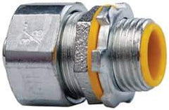 Cooper Crouse-Hinds - 3/8" Trade, Malleable Iron Threaded Straight Liquidtight Conduit Connector - Insulated - Apex Tool & Supply