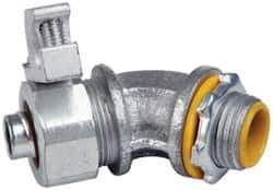 Cooper Crouse-Hinds - 3/8" Trade, Malleable Iron Threaded Angled Liquidtight Conduit Connector - Insulated - Apex Tool & Supply