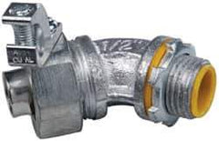 Cooper Crouse-Hinds - 1/2" Trade, Malleable Iron Threaded Angled Liquidtight Conduit Connector - Insulated - Apex Tool & Supply