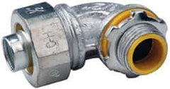 Cooper Crouse-Hinds - 1/2" Trade, Malleable Iron Threaded Angled Liquidtight Conduit Connector - Insulated - Apex Tool & Supply