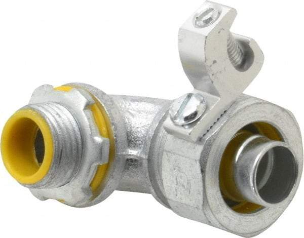 Cooper Crouse-Hinds - 1/2" Trade, Malleable Iron Threaded Angled Liquidtight Conduit Connector - Insulated - Apex Tool & Supply
