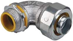 Cooper Crouse-Hinds - 3/4" Trade, Malleable Iron Threaded Angled Liquidtight Conduit Connector - Insulated - Apex Tool & Supply