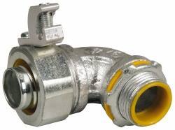 Cooper Crouse-Hinds - 3/4" Trade, Malleable Iron Threaded Angled Liquidtight Conduit Connector - Insulated - Apex Tool & Supply