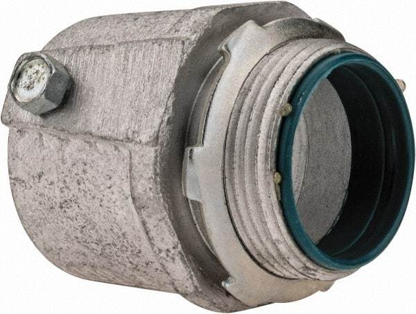 Cooper Crouse-Hinds - 1-1/4" Trade, Malleable Iron Set Screw Straight Rigid/Intermediate (IMC) Conduit Connector - Insulated - Apex Tool & Supply