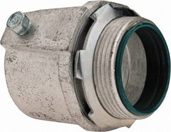 Cooper Crouse-Hinds - 1-1/2" Trade, Malleable Iron Set Screw Straight Rigid/Intermediate (IMC) Conduit Connector - Insulated - Apex Tool & Supply