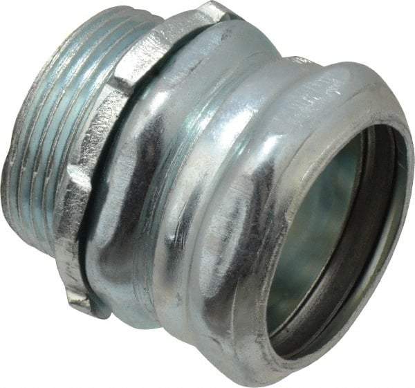 Cooper Crouse-Hinds - 1-1/4" Trade, Steel Compression Straight EMT Conduit Connector - Insulated - Apex Tool & Supply