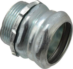 Cooper Crouse-Hinds - 1-1/4" Trade, Steel Compression Straight EMT Conduit Connector - Insulated - Apex Tool & Supply