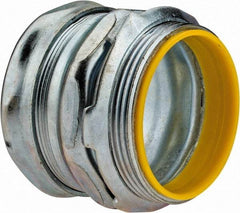 Cooper Crouse-Hinds - 2" Trade, Steel Compression Straight EMT Conduit Connector - Insulated - Apex Tool & Supply