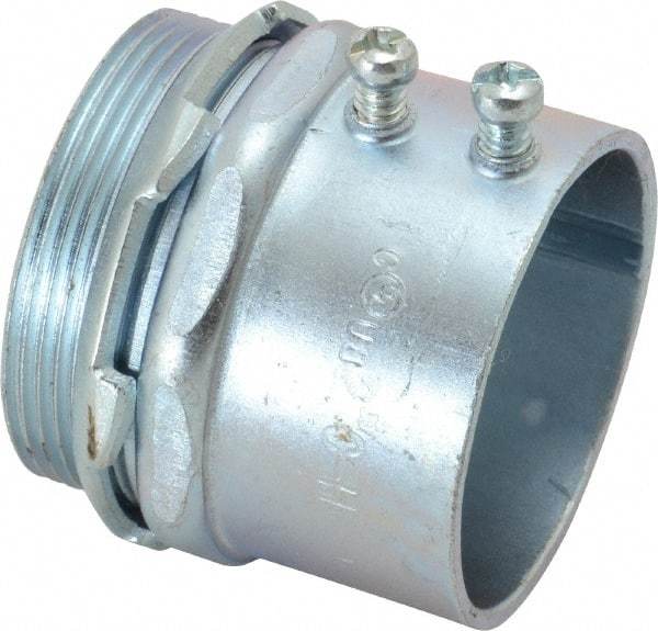 Cooper Crouse-Hinds - 2" Trade, Steel Set Screw Straight EMT Conduit Connector - Noninsulated - Apex Tool & Supply