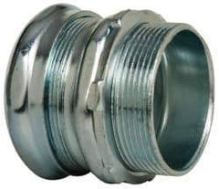 Cooper Crouse-Hinds - 2" Trade, Steel Compression Straight EMT Conduit Connector - Noninsulated - Apex Tool & Supply