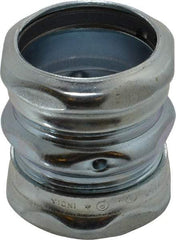 Cooper Crouse-Hinds - 1-1/2" Trade, Steel Compression EMT Conduit Coupling - Noninsulated - Apex Tool & Supply