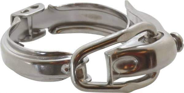 VNE - 1-1/2", Clamp Style, Sanitary Stainless Steel Pipe Hinged Clamp - Grade 304 - Apex Tool & Supply