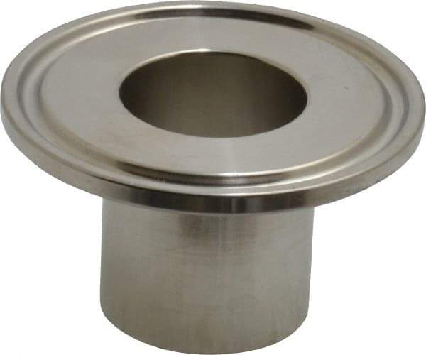 VNE - 1", Clamp Style, Sanitary Stainless Steel Pipe Welding Ferrule - Tube OD Connection, Grade 316/316L - Apex Tool & Supply