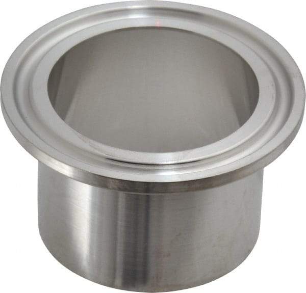 VNE - 1-1/2", Clamp Style, Sanitary Stainless Steel Pipe Welding Ferrule - Tube OD Connection, Grade 316/316L - Apex Tool & Supply