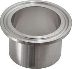 VNE - 1-1/2", Clamp Style, Sanitary Stainless Steel Pipe Welding Ferrule - Tube OD Connection, Grade 316/316L - Apex Tool & Supply