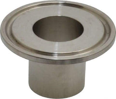 VNE - 1", Clamp Style, Sanitary Stainless Steel Pipe Welding Ferrule - Tube OD Connection, Grade 304 - Apex Tool & Supply
