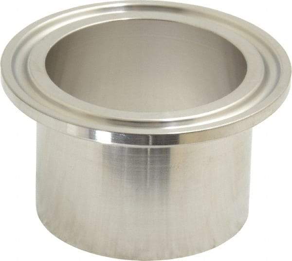 VNE - 1-1/2", Clamp Style, Sanitary Stainless Steel Pipe Welding Ferrule - Tube OD Connection, Grade 304 - Apex Tool & Supply