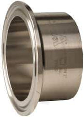 VNE - 2", Clamp Style, Sanitary Stainless Steel Pipe Welding Ferrule - Tube OD Connection, Grade 304 - Apex Tool & Supply