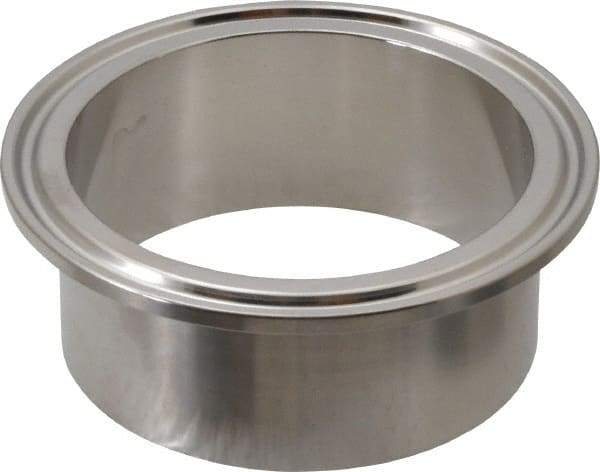 VNE - 2-1/2", Clamp Style, Sanitary Stainless Steel Pipe Welding Ferrule - Tube OD Connection, Grade 304 - Apex Tool & Supply