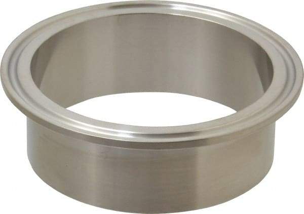 VNE - 3", Clamp Style, Sanitary Stainless Steel Pipe Welding Ferrule - Tube OD Connection, Grade 304 - Apex Tool & Supply