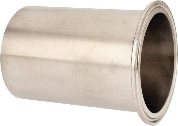 VNE - 3", Clamp Style, Sanitary Stainless Steel Pipe Tygon Hose Adapter - Tube OD Connection, Grade 304 - Apex Tool & Supply