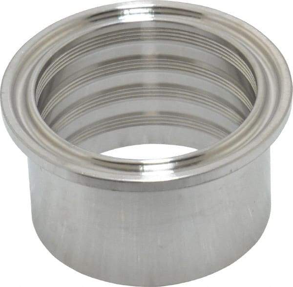 VNE - 1-1/2", Clamp Style, Sanitary Stainless Steel Pipe Recessless Ferrule (Expanding) - Tube OD Connection, Grade 316/316L - Apex Tool & Supply