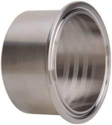 VNE - 2", Clamp Style, Sanitary Stainless Steel Pipe Recessless Ferrule (Expanding) - Tube OD Connection, Grade 316/316L - Apex Tool & Supply