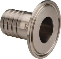 VNE - 1", Clamp Style, Sanitary Stainless Steel Pipe Rubber Hose Adapter - Tube OD Connection, Grade 316/316L - Apex Tool & Supply