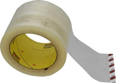 3M - 3" x 55 Yd Clear Rubber Adhesive Sealing Tape - Polypropylene Film Backing, 3.1 mil Thick, 70 Lb Tensile Strength, Series 375 - Apex Tool & Supply
