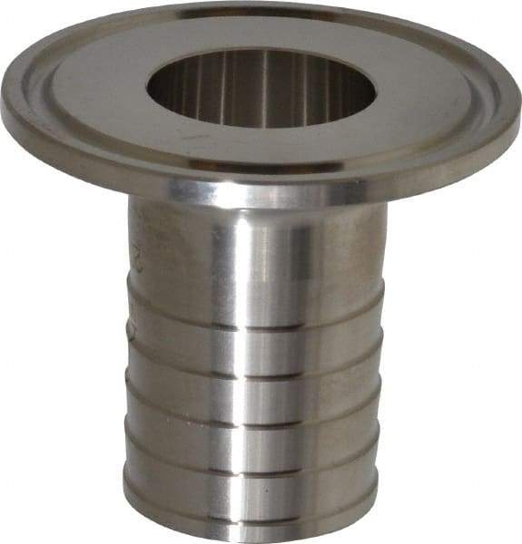VNE - 1", Clamp Style, Sanitary Stainless Steel Pipe Rubber Hose Adapter - Tube OD Connection, Grade 304 - Apex Tool & Supply