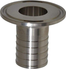 VNE - 1", Clamp Style, Sanitary Stainless Steel Pipe Rubber Hose Adapter - Tube OD Connection, Grade 304 - Apex Tool & Supply