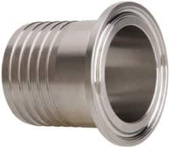 VNE - 1-1/2", Clamp Style, Sanitary Stainless Steel Pipe Rubber Hose Adapter - Tube OD Connection, Grade 304 - Apex Tool & Supply