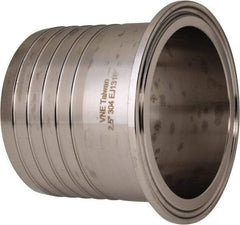 VNE - 2-1/2", Clamp Style, Sanitary Stainless Steel Pipe Rubber Hose Adapter - Tube OD Connection, Grade 304 - Apex Tool & Supply