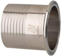 VNE - 3", Clamp Style, Sanitary Stainless Steel Pipe Rubber Hose Adapter - Tube OD Connection, Grade 304 - Apex Tool & Supply