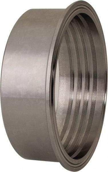VNE - 4", Clamp Style, Sanitary Stainless Steel Pipe Recessless Ferrule (Expanding) - Tube OD Connection, Grade 304 - Apex Tool & Supply