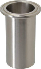 VNE - 1-1/2", Clamp Style, Sanitary Stainless Steel Pipe Long Tank Welding Ferrule - Tube OD Connection, Grade 316/316L - Apex Tool & Supply