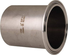 VNE - 2-1/2", Clamp Style, Sanitary Stainless Steel Pipe Long Tank Welding Ferrule - Tube OD Connection, Grade 316/316L - Apex Tool & Supply