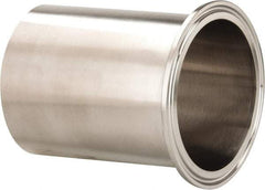 VNE - 3", Clamp Style, Sanitary Stainless Steel Pipe Long Tank Welding Ferrule - Tube OD Connection, Grade 316/316L - Apex Tool & Supply