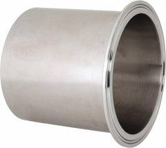 VNE - 4", Clamp Style, Sanitary Stainless Steel Pipe Long Tank Welding Ferrule - Tube OD Connection, Grade 316/316L - Apex Tool & Supply