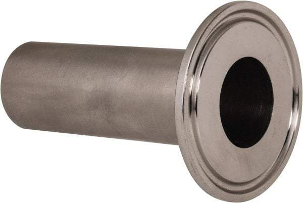 VNE - 1", Clamp Style, Sanitary Stainless Steel Pipe Long Tank Welding Ferrule - Tube OD Connection, Grade 304 - Apex Tool & Supply