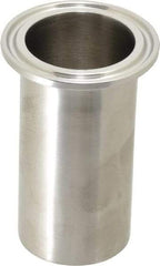 VNE - 1-1/2", Clamp Style, Sanitary Stainless Steel Pipe Long Tank Welding Ferrule - Tube OD Connection, Grade 304 - Apex Tool & Supply