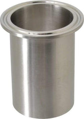 VNE - 2", Clamp Style, Sanitary Stainless Steel Pipe Long Tank Welding Ferrule - Tube OD Connection, Grade 304 - Apex Tool & Supply