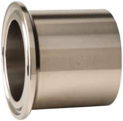 VNE - 1-1/2", Clamp Style, Sanitary Stainless Steel Pipe Tank Welding Ferrule - Tube OD Connection, Grade 304 - Apex Tool & Supply