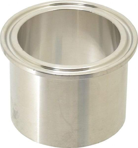 VNE - 2", Clamp Style, Sanitary Stainless Steel Pipe Tank Welding Ferrule - Tube OD Connection, Grade 304 - Apex Tool & Supply