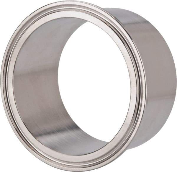 VNE - 3", Clamp Style, Sanitary Stainless Steel Pipe Tank Welding Ferrule - Tube OD Connection, Grade 304 - Apex Tool & Supply